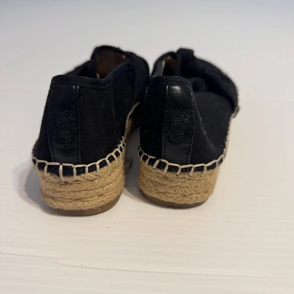 Circus by Sam Edelman Columbia Black Platform Espadrilles Bow 6.5
